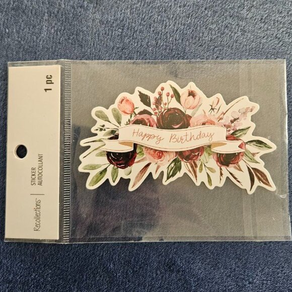 Free with $15 purchase‎ - Recollections Happy Birthday Sticker NEW - Picture 1 of 3